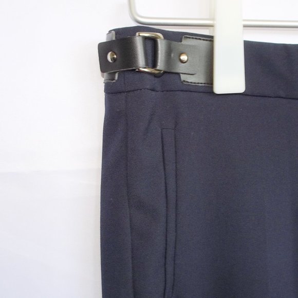 Zara Navy Faux Buckle Dress Pants - Picture 3 of 4